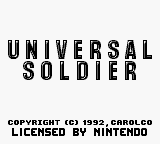 Universal Soldier title screen for GameBoy